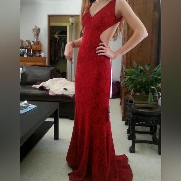 Scarlet Red Prom or Formal Gown - Picture 2 of 6